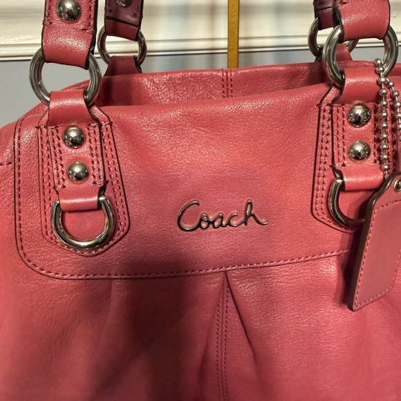 💕 Coach Ashley Pink Leather Satchel | Crossbody + Shoulder - Picture 3 of 15